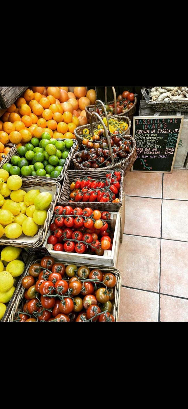 Insecticide-free Sussex tomatoes display